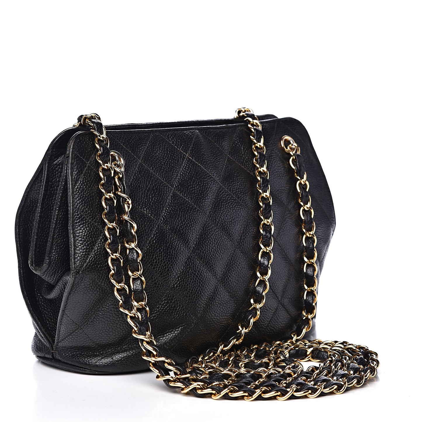 Caviar Quilted Shoulder Bag Black