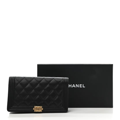 Chanel Caviar Quilted Boy Yen Wallet Black 9 of 9