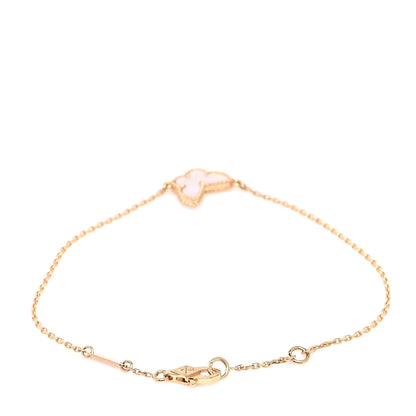 Van Cleef & Arpels 18K Yellow Gold Mother of Pearl Sweet Alhambra Butterfly Bracelet 3 of 6