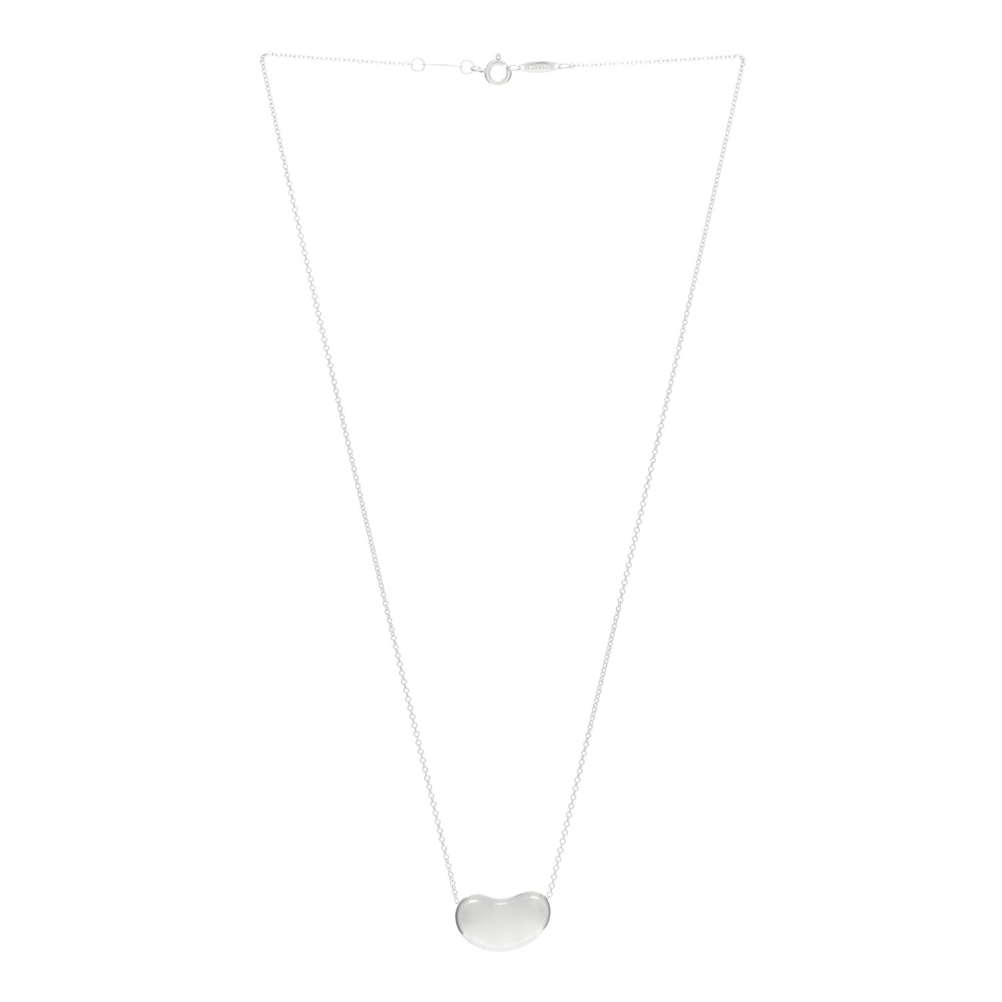 Sterling Silver 18mm Elsa Peretti Bean Pendant Necklace