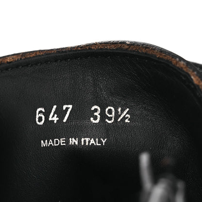 Prada Brushed Calfskin Triangle Combat Boots 39.5 Black 19 of 22