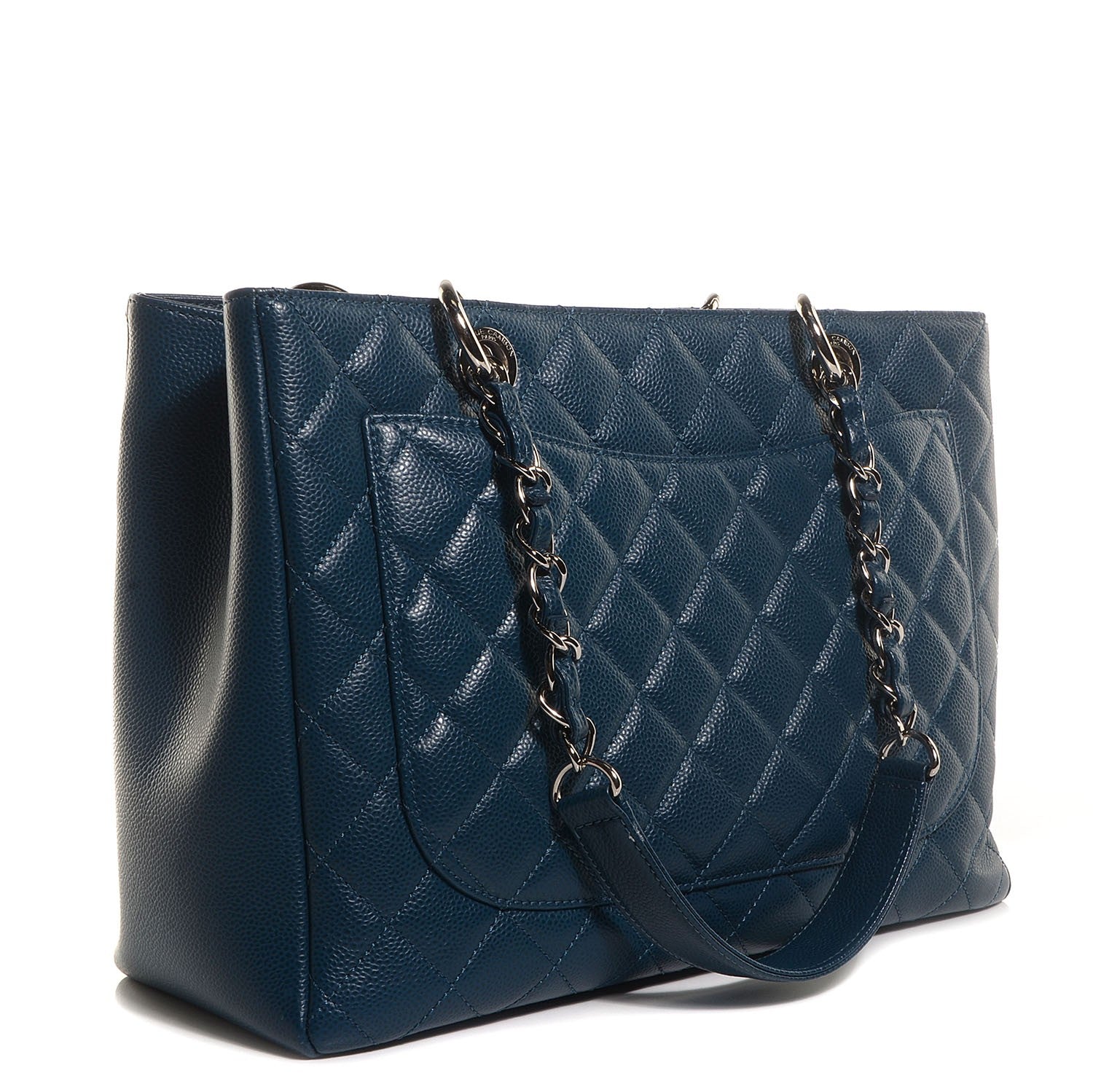 Chanel Caviar Grand Shopping Tote GST Dark Blue 3 of 6