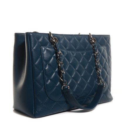 Chanel Caviar Grand Shopping Tote GST Dark Blue 3 of 6