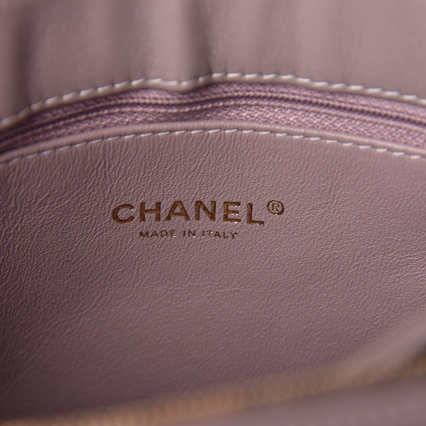 Lambskin Chevron Stitched Medium Envelope Flap Light Grey