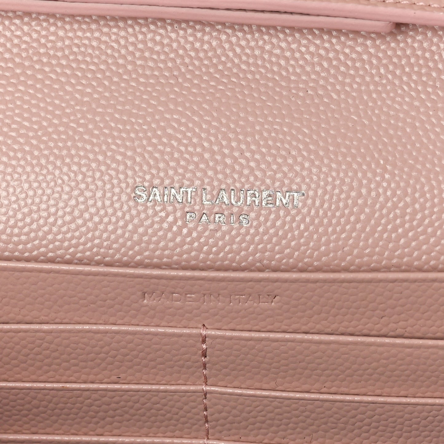 Grain De Poudre Matelasse Chevron Monogram Chain Wallet Pale Pink
