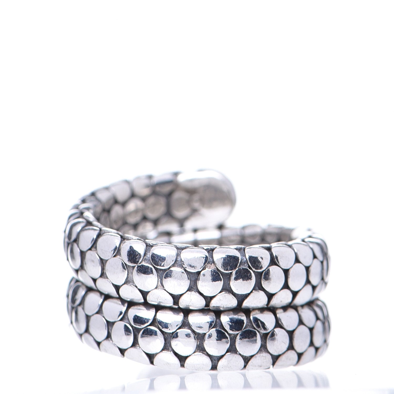 John Hardy Sterling Silver Dot Double Coil Ring 54 7 3 of 5