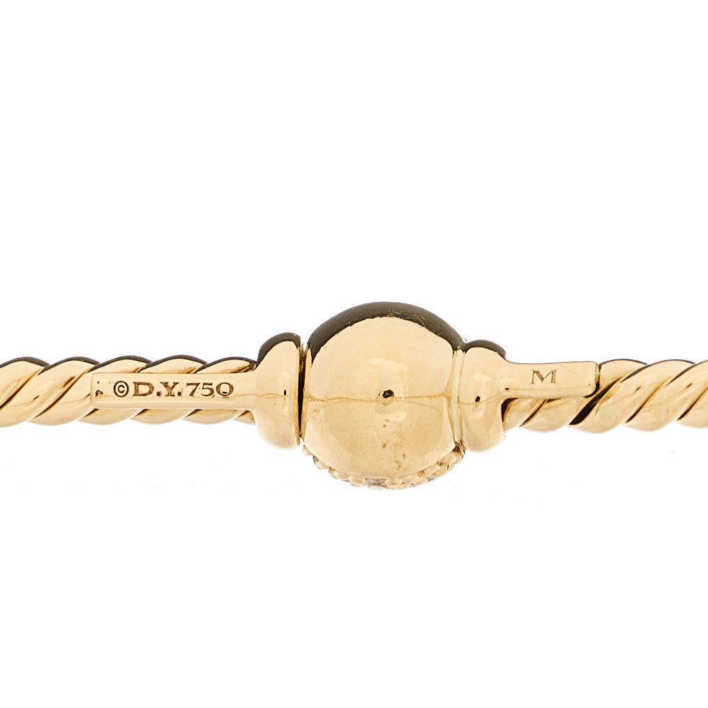 David Yurman 18K Yellow Gold Diamond 2.6mm Solari Center Station Bracelet 3 of 4
