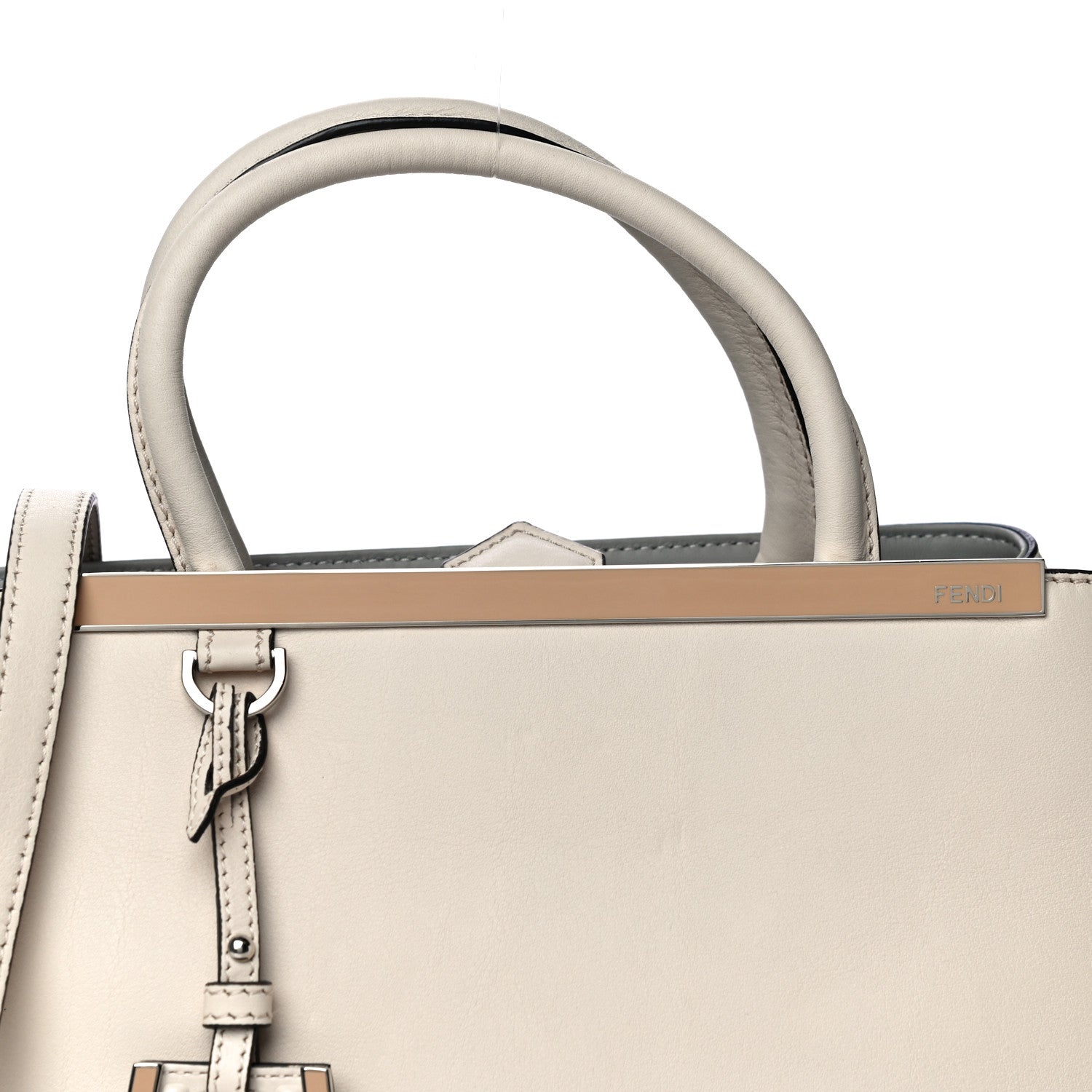 Fendi Vitello Dolce Century Petite 2Jours Tote Camelia Ghiaccio 8 of 13