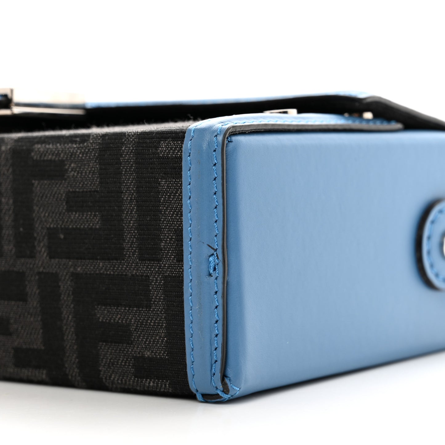 Recycled Fabric Jacquard Vitello King FF 1974 Baguette Soft Trunk Asfalto Black Fiordaliso