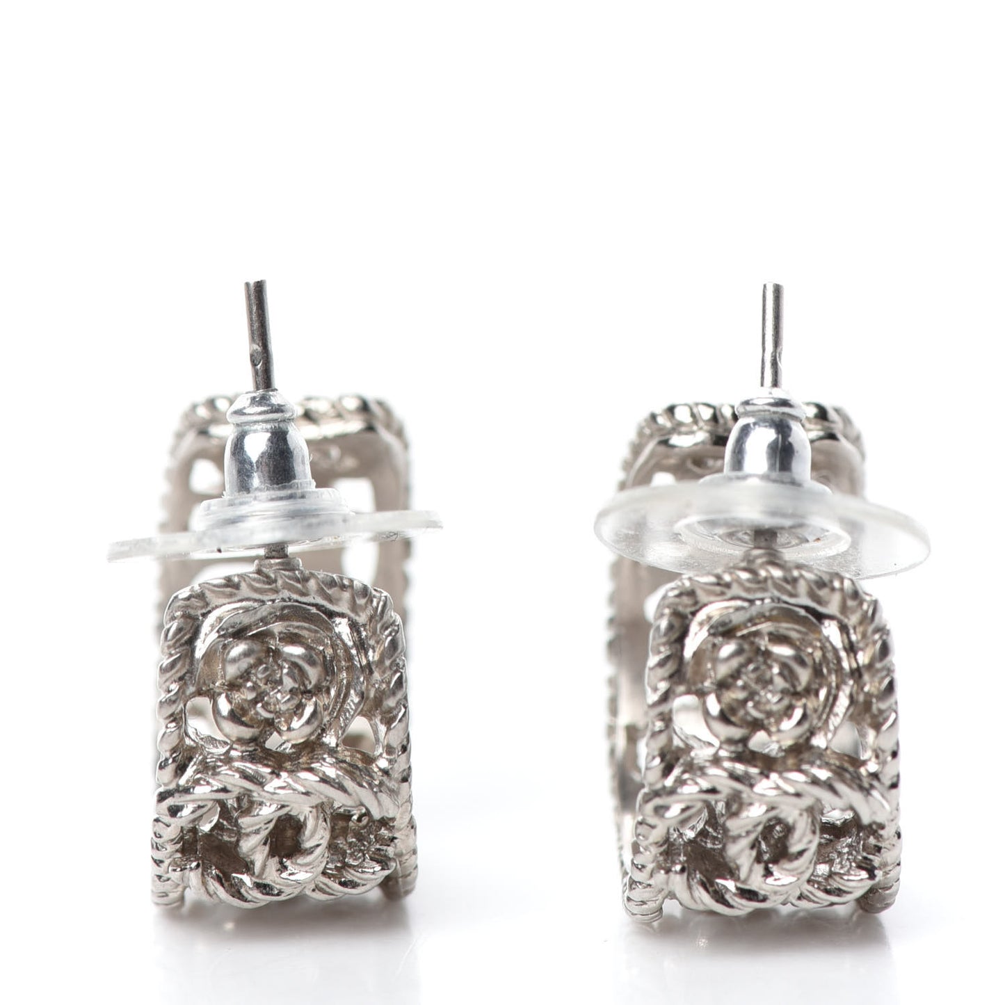 CC Camellia Hoop Earrings Silver