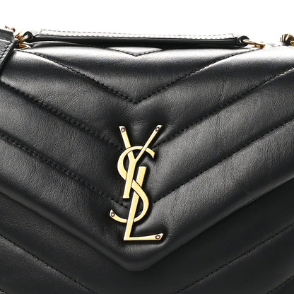Saint Laurent Calfskin Y Quilted Monogram Small Loulou Chain Satchel Black 8 of 10