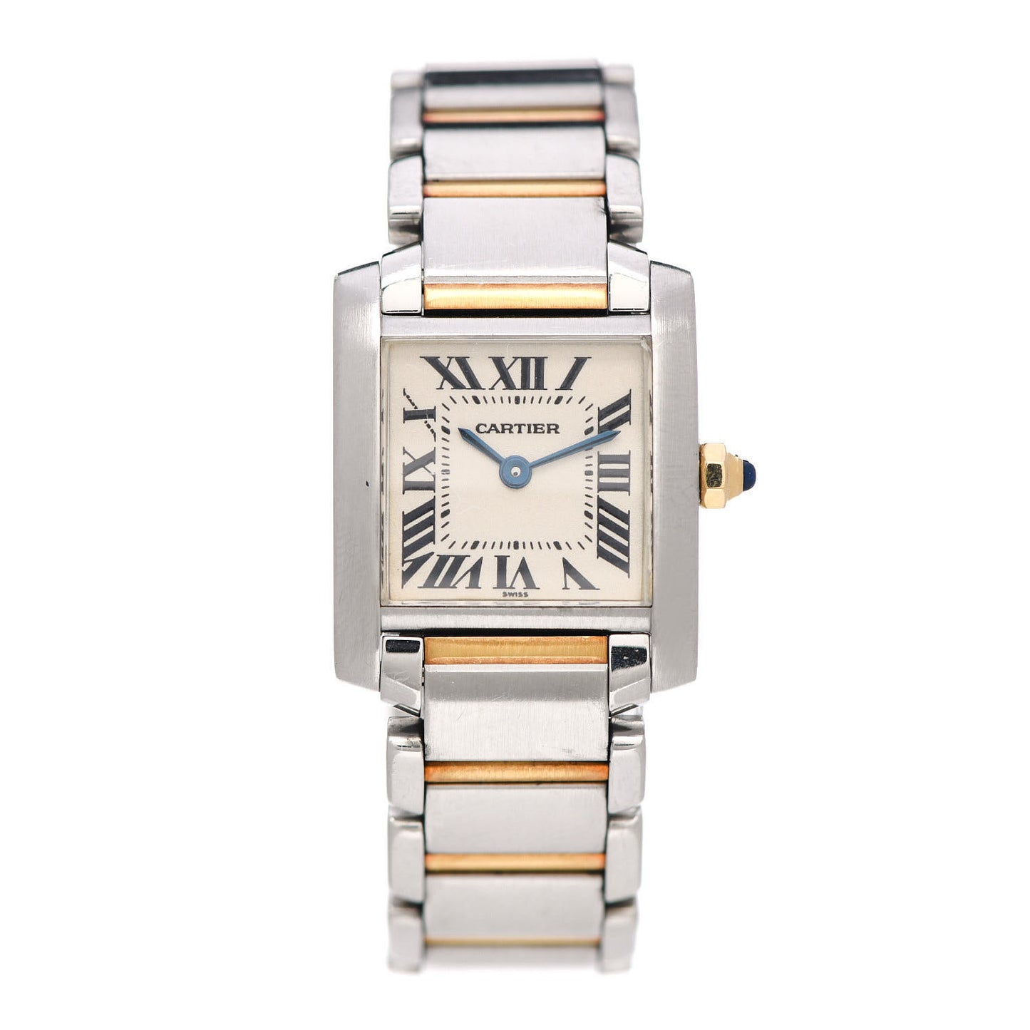 Stainless Steel 18K Yellow Gold 20mm Tank Francaise Quartz Watch