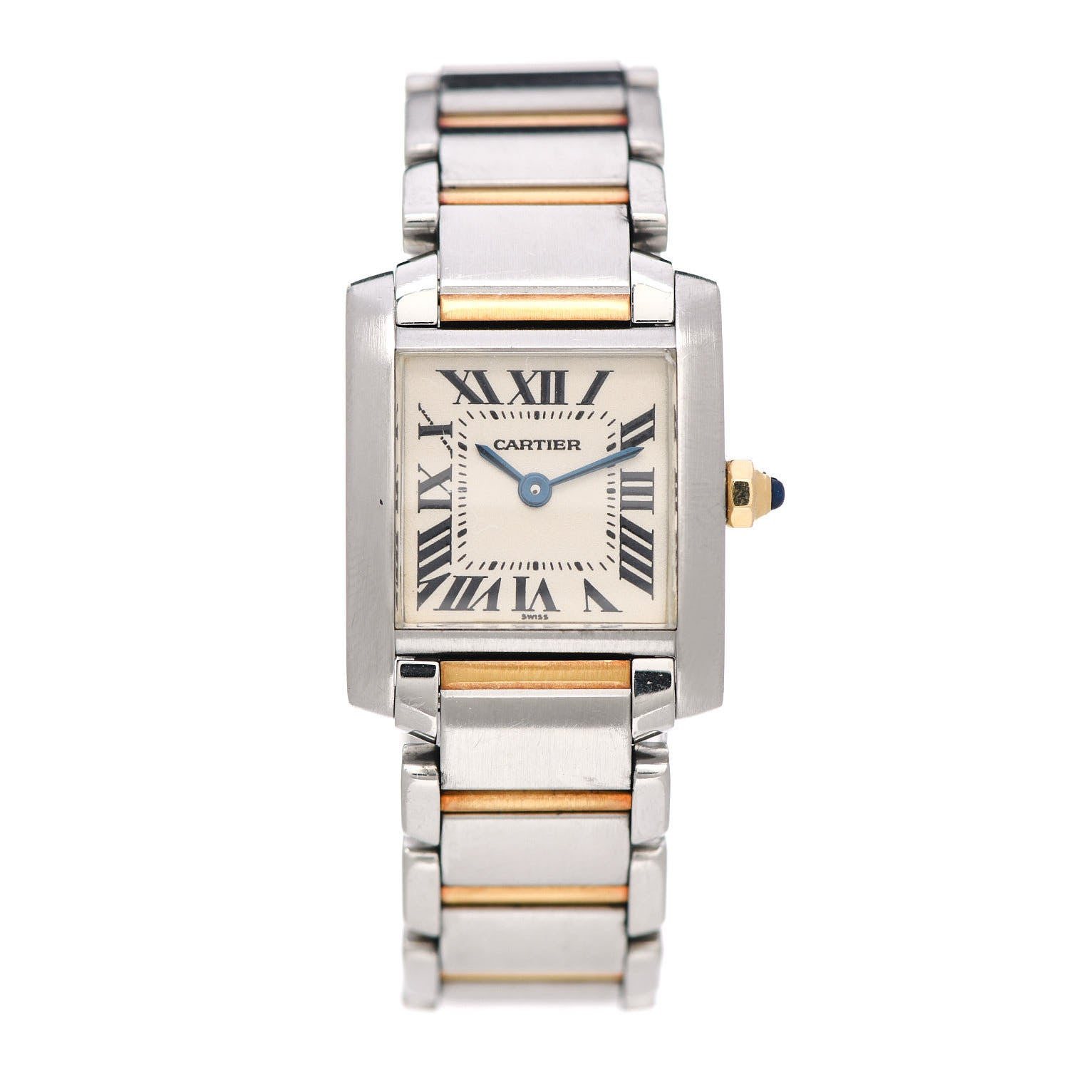 Cartier Stainless Steel 18K Yellow Gold 20mm Tank Francaise Quartz Watch 1 of 5
