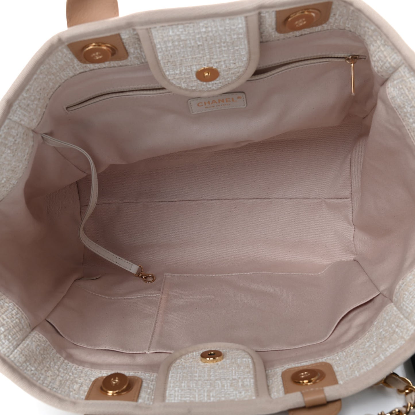 Canvas Medium Deauville Tote Light Beige