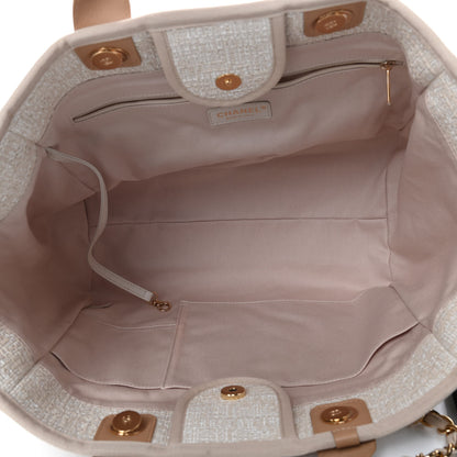 Chanel Canvas Medium Deauville Tote Light Beige 4 of 8