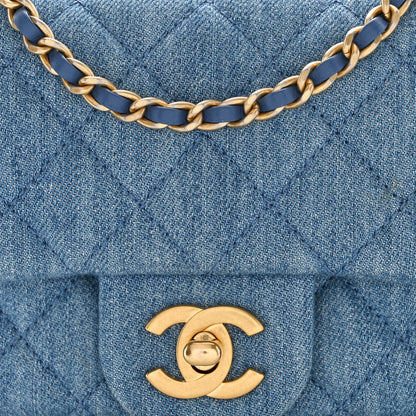 Chanel Denim Quilted Mini Pearl Crush Flap Blue 8 of 10