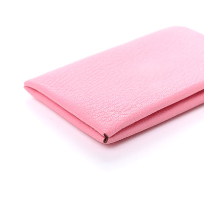 Hermes Chevre Verso Calvi Card Case Rose Confetti Brique 8 of 10