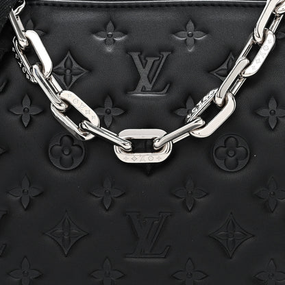 Louis Vuitton Lambskin Embossed Monogram Coussin PM Black 9 of 11