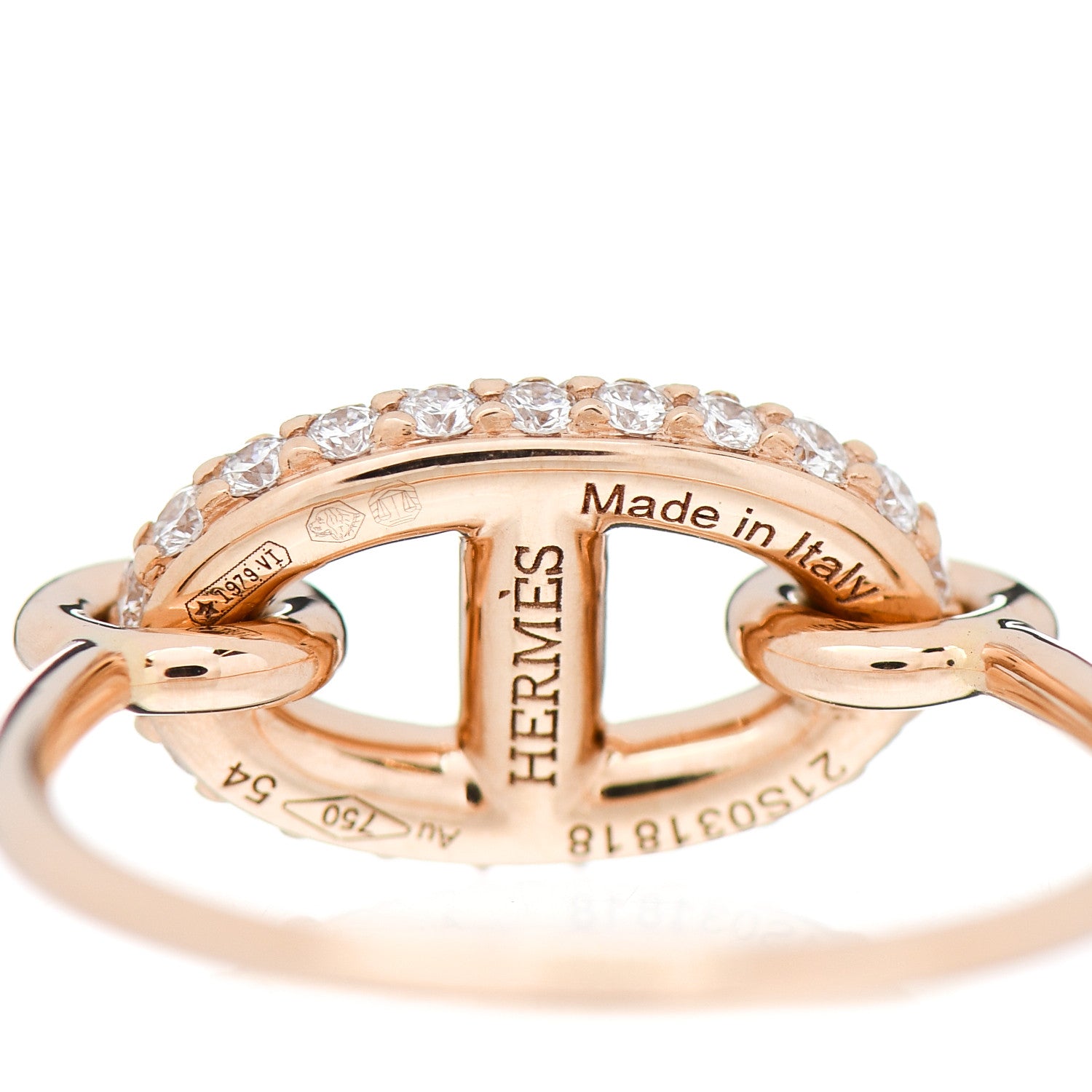 Hermes 18K Rose Gold Diamond Farandole Ring 54 6.75 5 of 5
