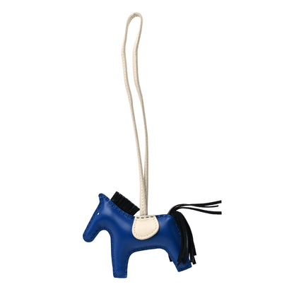 Hermes Milo Lambskin Grigri Rodeo Horse Bag Charm PM Bleu France 1 of 5