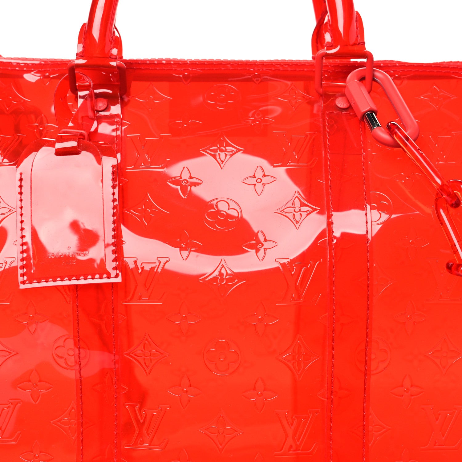 Louis Vuitton PVC Monogram Keepall Bandouliere 50 Grenadine Red 6 of 8