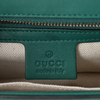Gucci Calfskin Peony Medium Chain Shoulder Bag Bottle Green 7 of 11