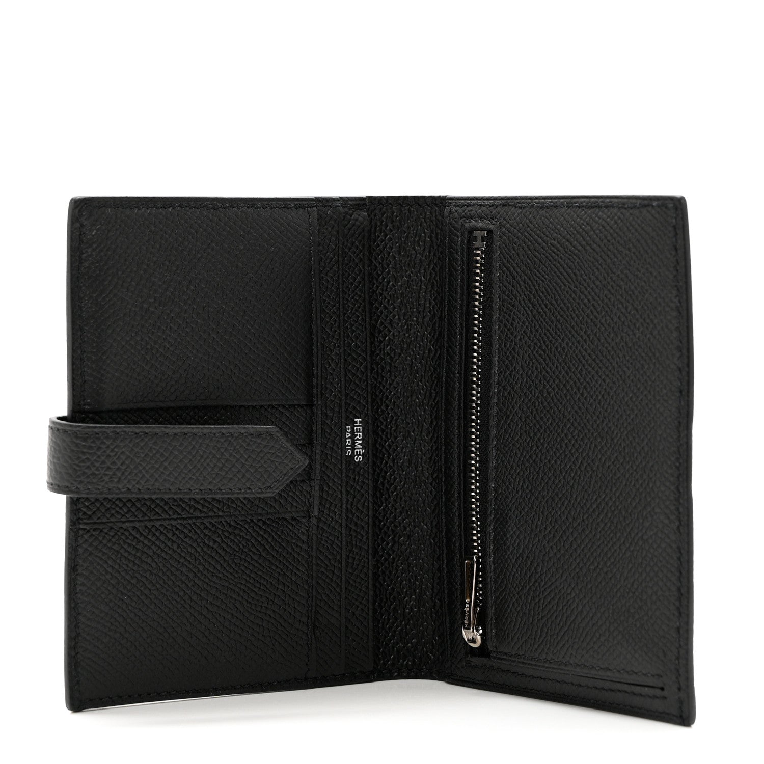Hermes Epsom Bearn Compact Wallet Black 5 of 8