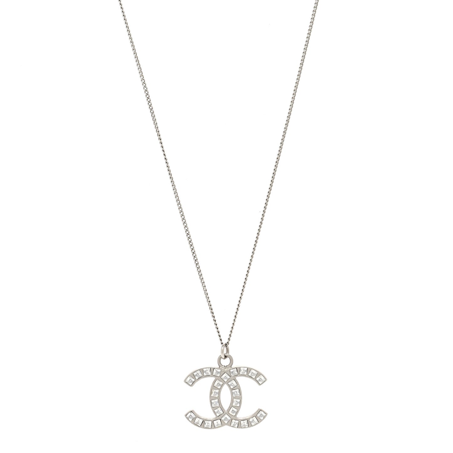 Crystal Timeless CC Necklace Silver