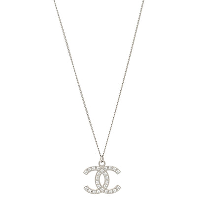Chanel Crystal Timeless CC Necklace Silver 1 of 4