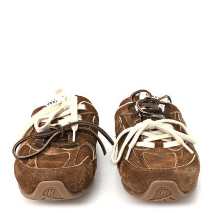 Miu Miu X NEW BALANCE Faded Suede Calfskin 530 SL Slip-On Mules 36.5 Ecru 3 of 10