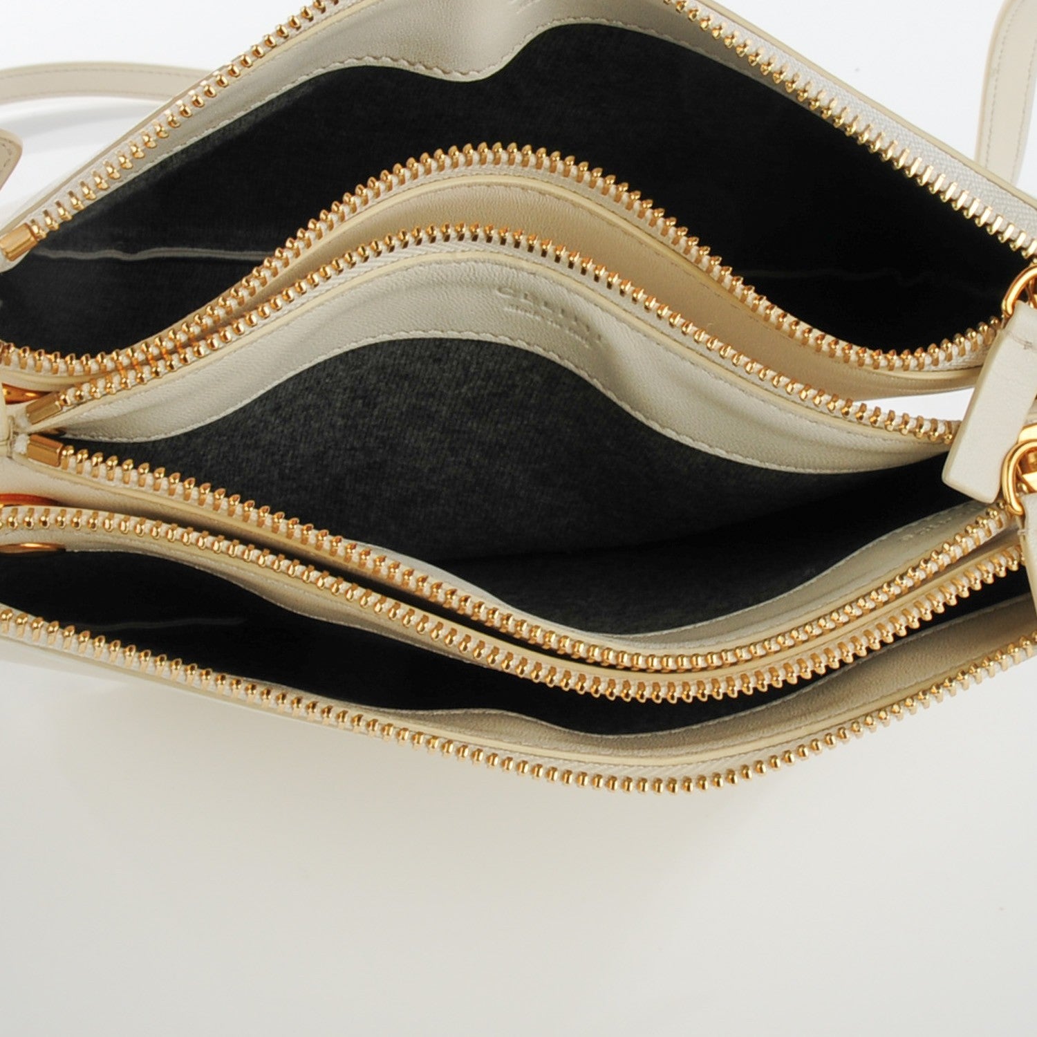 Celine Lambskin Small Trio Crossbody Bag White 6 of 8