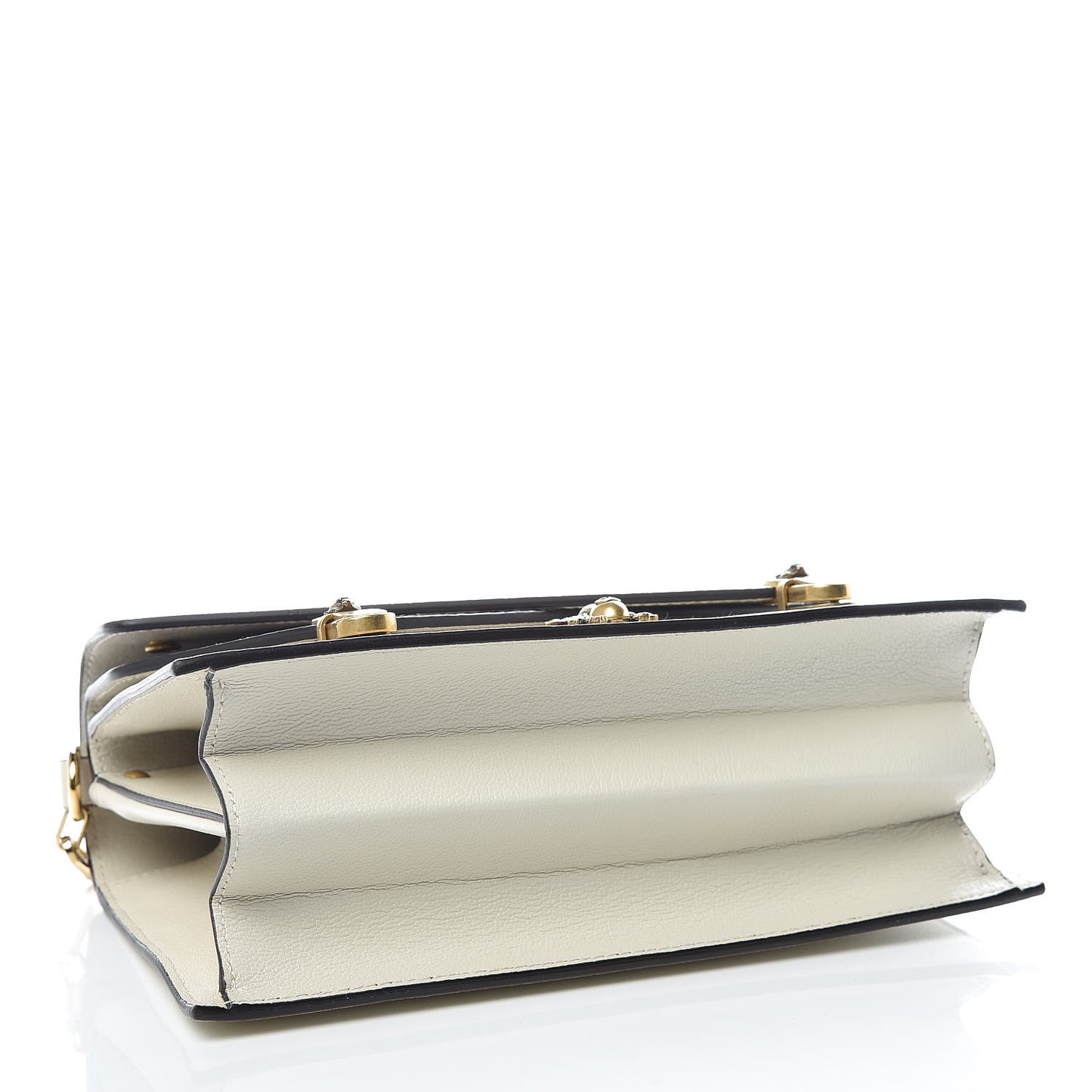 Calfskin Snakeskin Studded Small Ottilia Top Handle Bag White