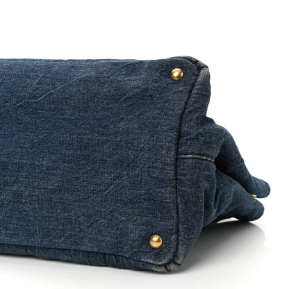 Prada Denim Logo Tote Bleu 10 of 10