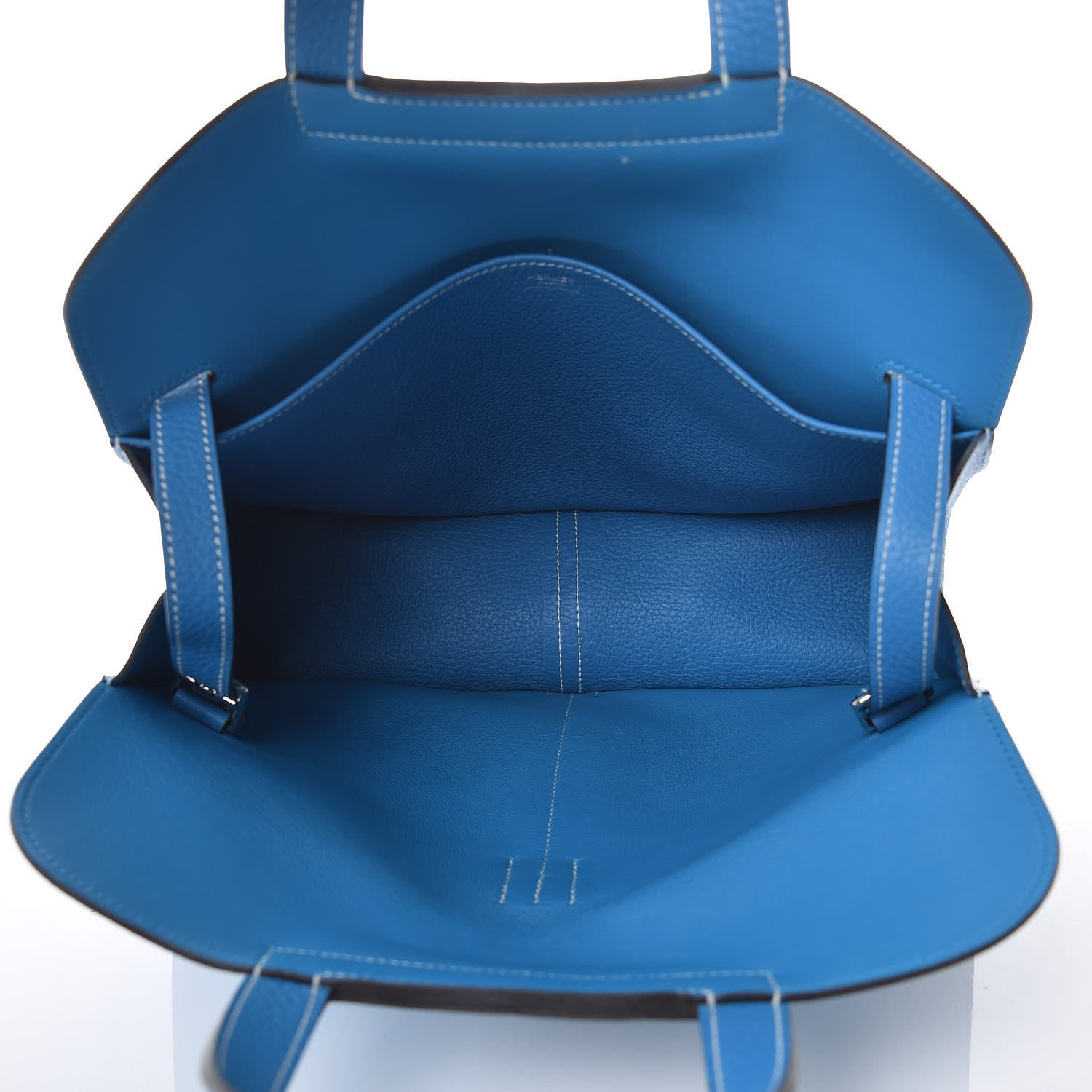 Hermes Taurillon Clemence Halzan 31 GM Bleu Zanzibar 8 of 11