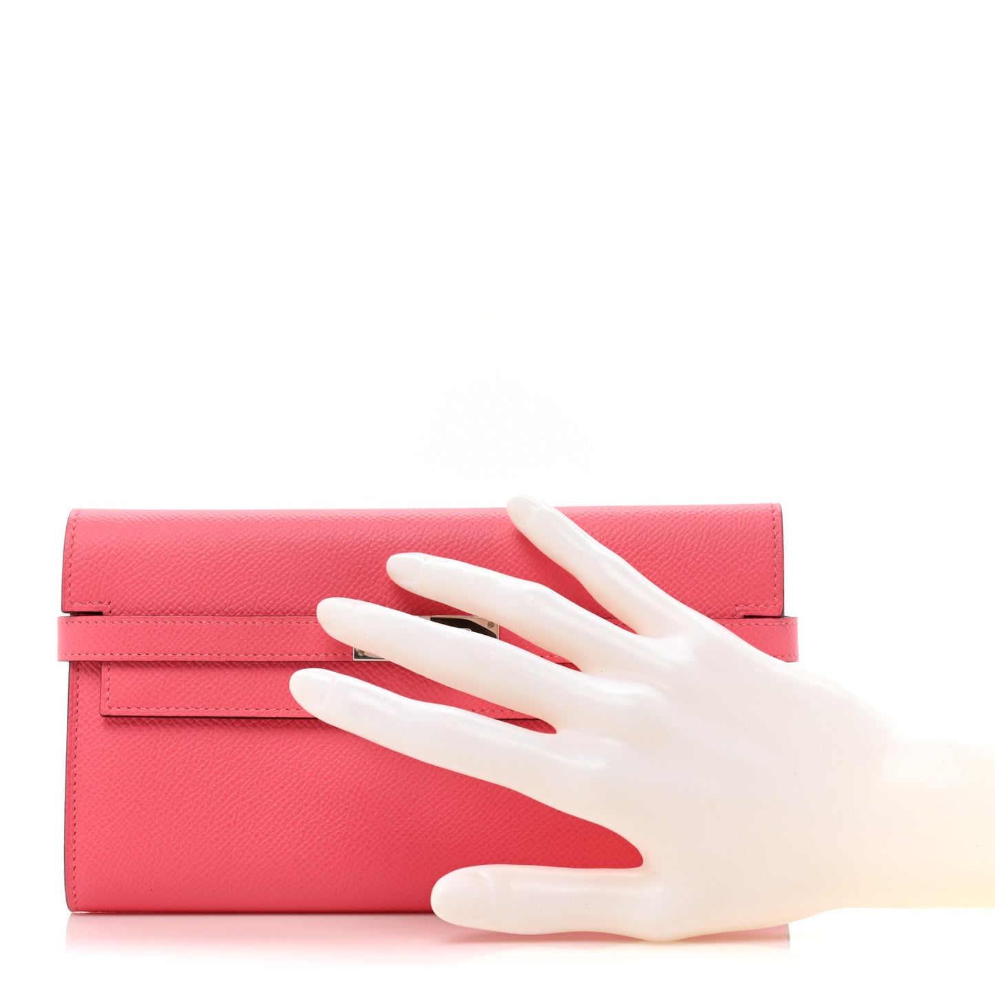 Epsom Kelly Longue Wallet Rose Azalee