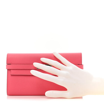 Hermes Epsom Kelly Longue Wallet Rose Azalee 2 of 18