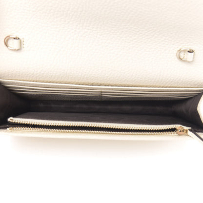 Gucci Pebbled Calfskin Soho Wallet on Chain Ivoire 5 of 9