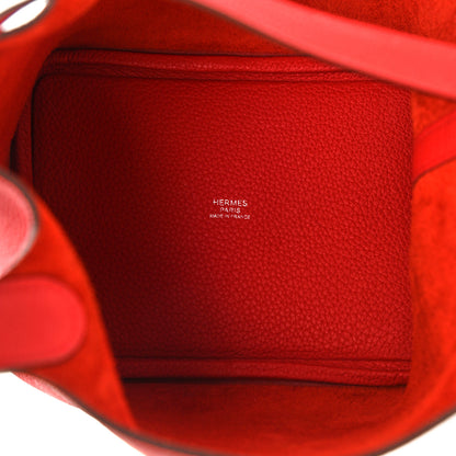 Hermes Taurillon Clemence Picotin Lock 18 PM Rouge De Coeur 4 of 9