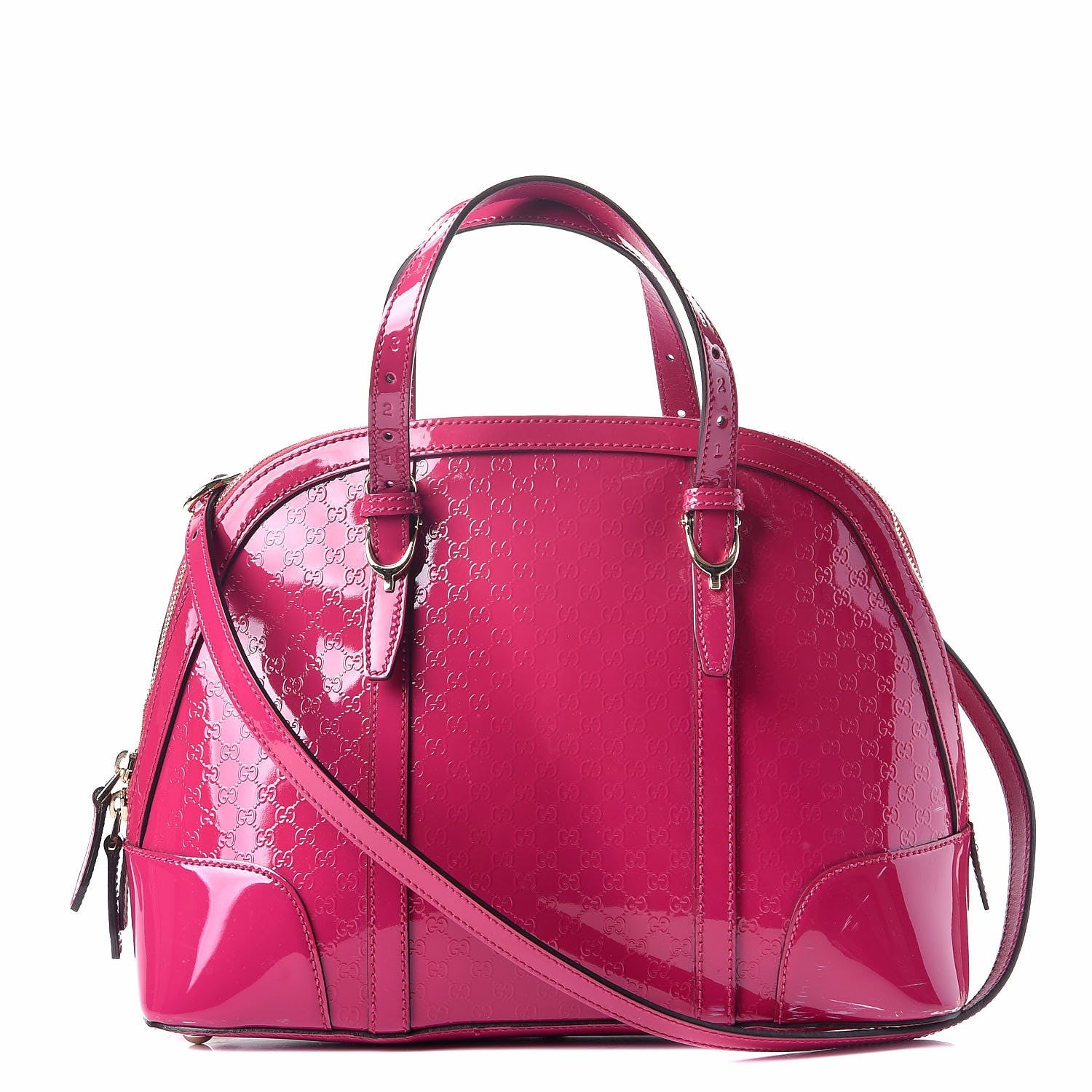 Gucci Patent Microguccissima Small Nice Top Handle Dome Bag Bright Bouganville 1 of 8