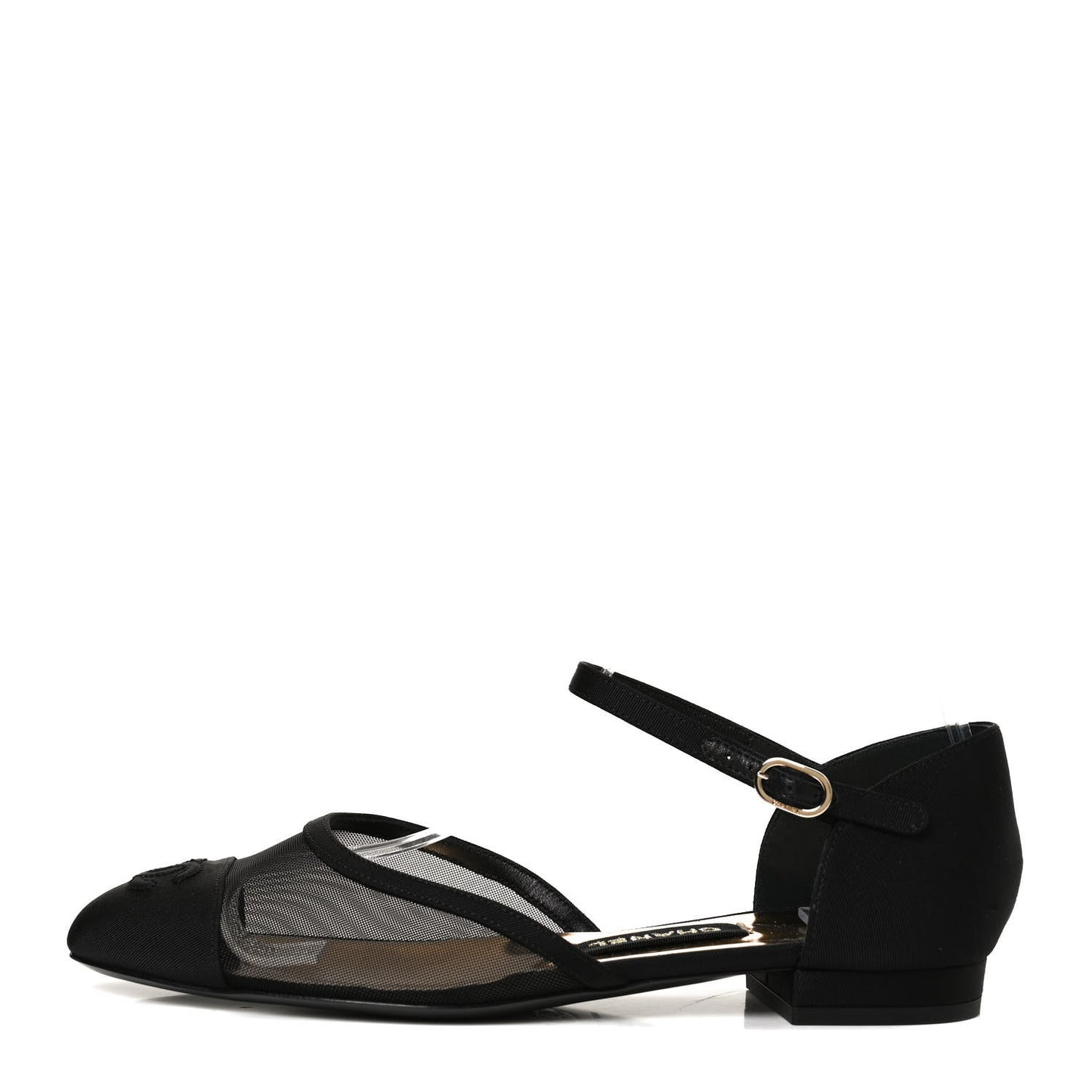 Mesh Grosgrain Cap Toe CC Flats 37 Black