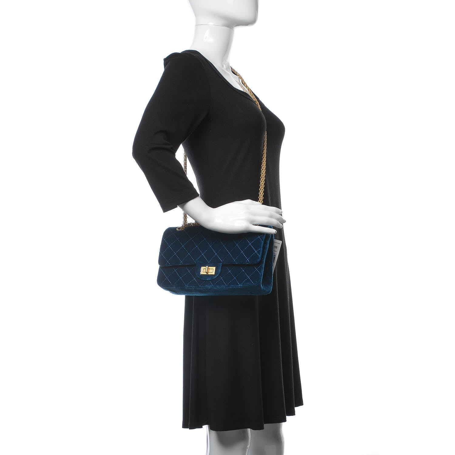Chanel Velvet Quilted 2.55 Reissue 225 Flap Blue 2 of 10