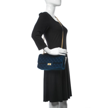 Chanel Velvet Quilted 2.55 Reissue 225 Flap Blue 2 of 10