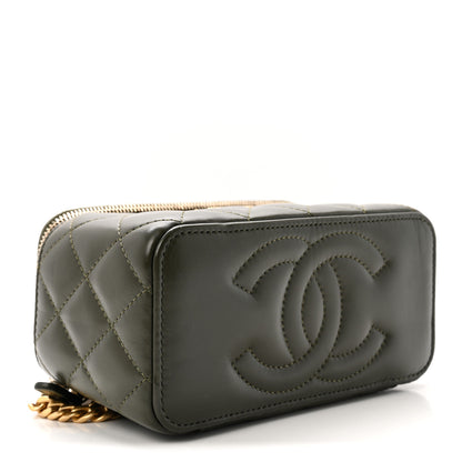 Chanel Lambskin Quilted Small Pillow Crush Vanity Case With Chain Green 4 of 10