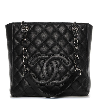 Chanel Caviar Quilted Petit Shopping Tote PST Black 1 of 7
