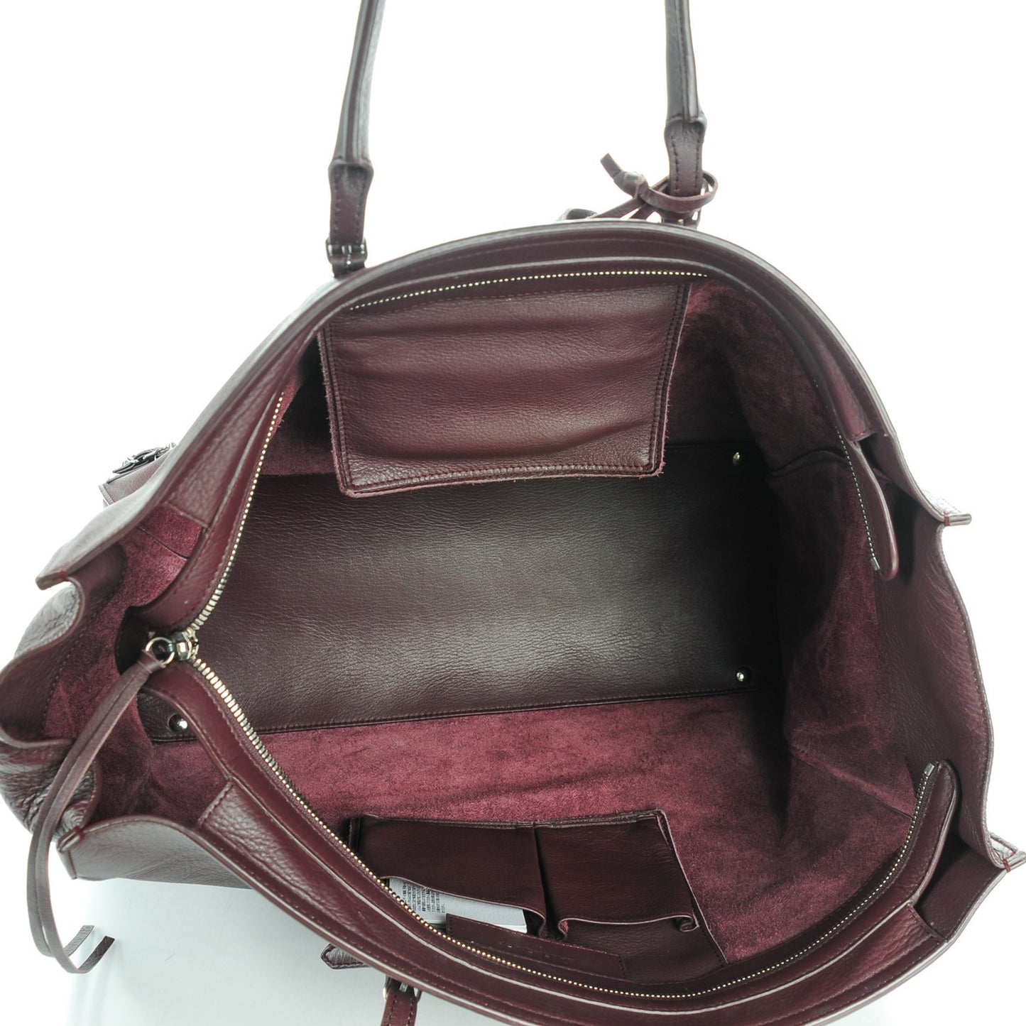 Veau Papier A4 Tote Rouge Aubergine