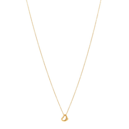 Tiffany 18K Yellow Gold 7mm Elsa Peretti Open Heart Pendant Necklace 1 of 5