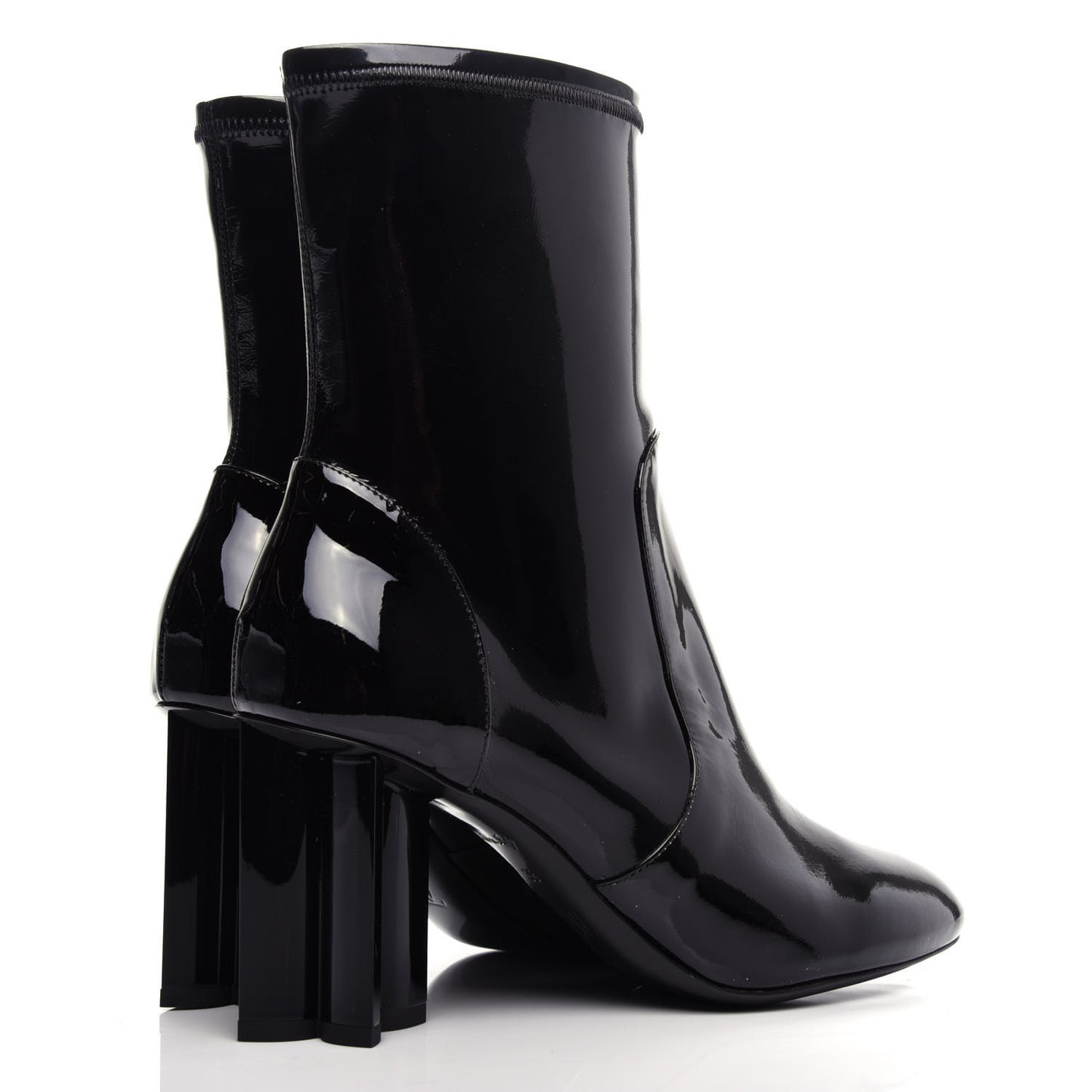 Patent Silhouette Ankle Boots 38 Black