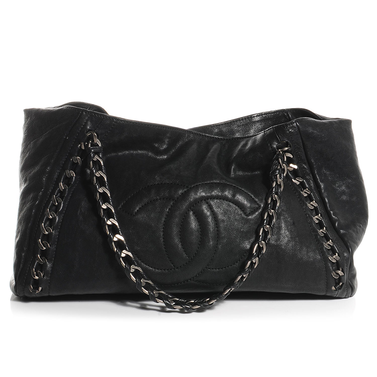 Chanel Leather Luxe Ligne Modern Chain Tote Black 1 of 7