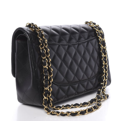 Chanel Lambskin Quilted Jumbo Double Flap Black 3 of 13