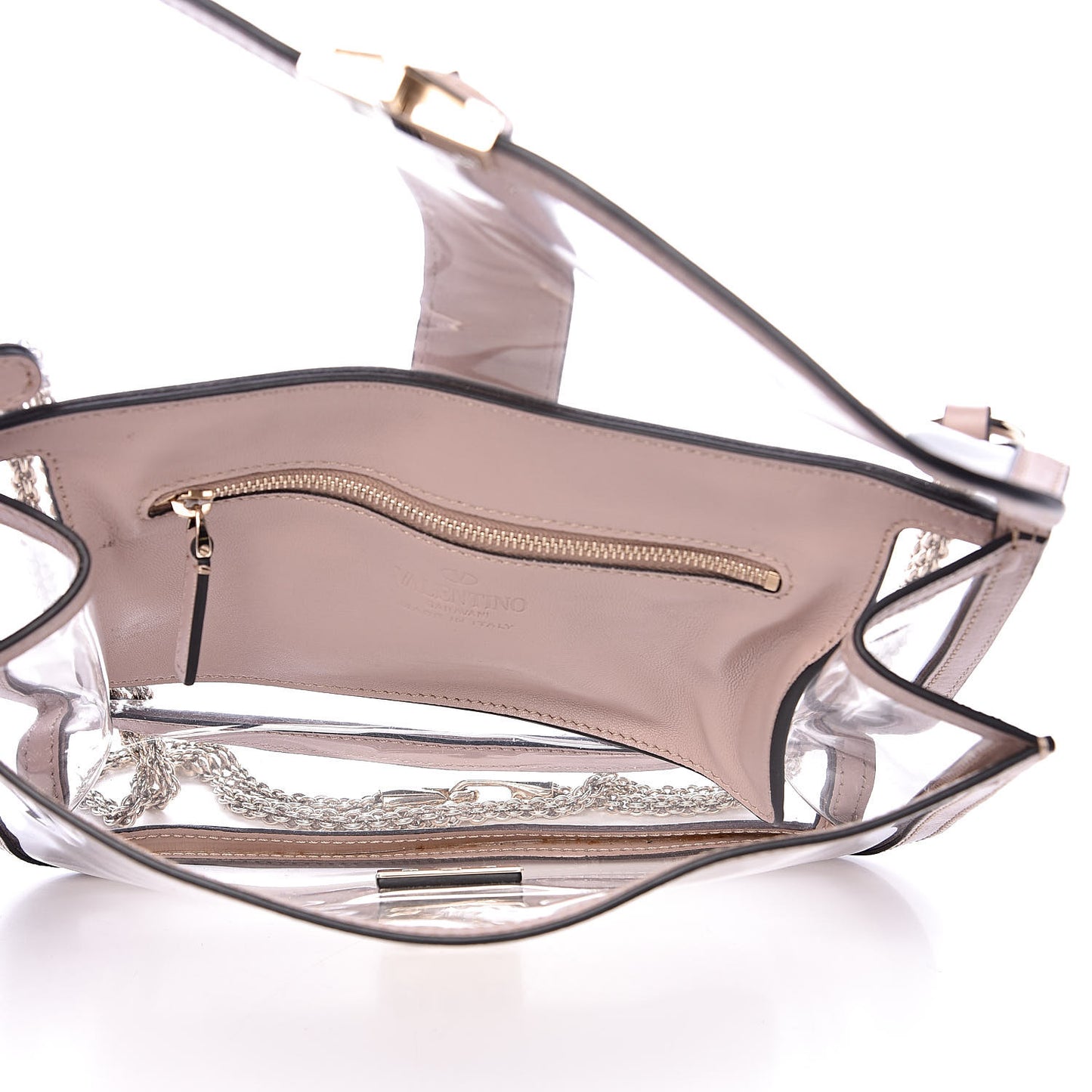 PVC Nappa Naked Medium Glam Lock Rockstud Flap Poudre